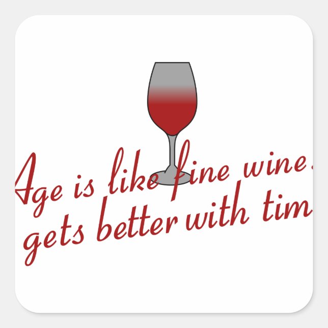 Age Fine Wine Square Sticker (Front)