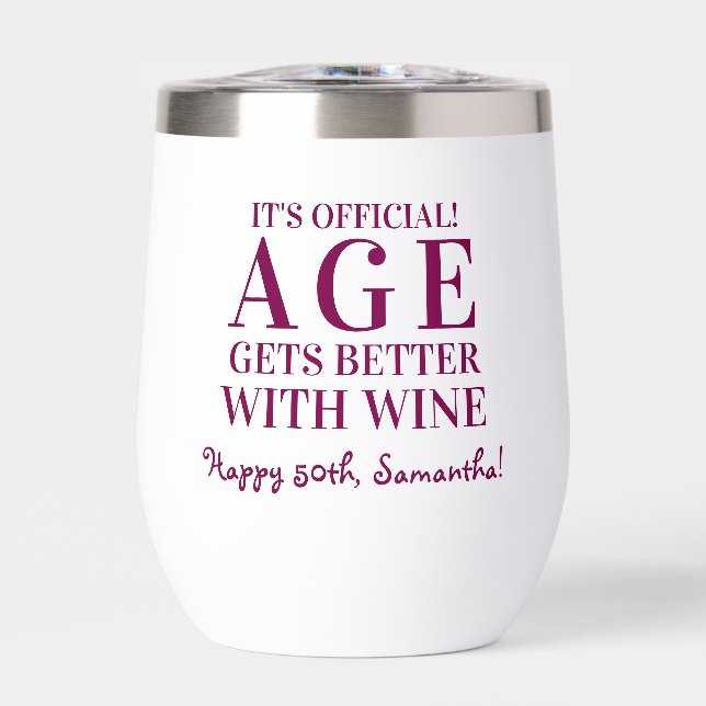 Age Gets Better With Wine Personalised Birthday (Front)