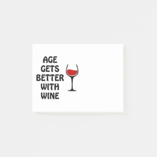 Age Gets Better With Wine Post-it Notes