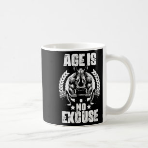 Age Is No Excuse Rhinoceros Weightlift Gym Quotes Coffee Mug