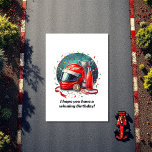 Age Monogram Race Car Birthday Winning Celebration Card<br><div class="desc">Celebrate in pole position with this fun and festive race car birthday card! Featuring a vibrant red racing helmet, chequered medal with a monogrammed age, trophy, and soda pop bottle surrounded by colourful confetti, this design brings high-speed energy to any birthday. The message on the front reads “I hope you...</div>