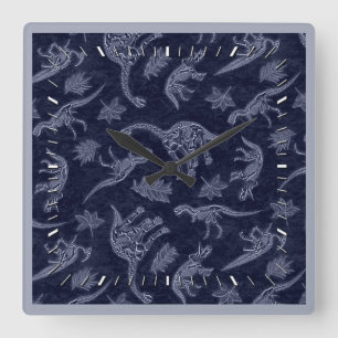 Age Of Dinosaurs Skeleton Pattern Wall Clock