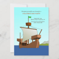 Age of Discovery Columbus Day Invitation