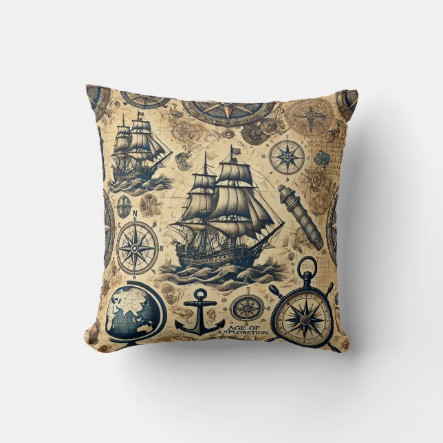 Age of Exploration Cushion: Dreams of Discovery 🌊 Cushion (Front)