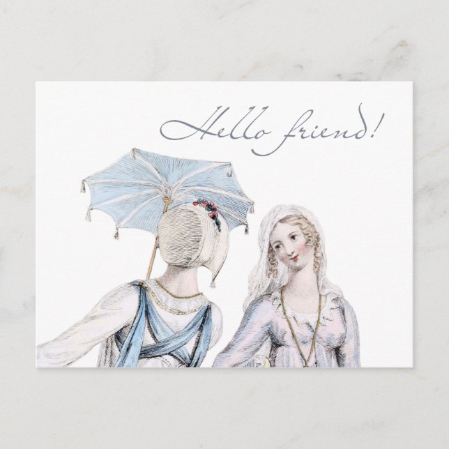 Age of Jane Austen Regency Hello Friend Postcard (Front)