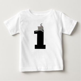 Age one (1) birthday Kitty Cat T-Shirts