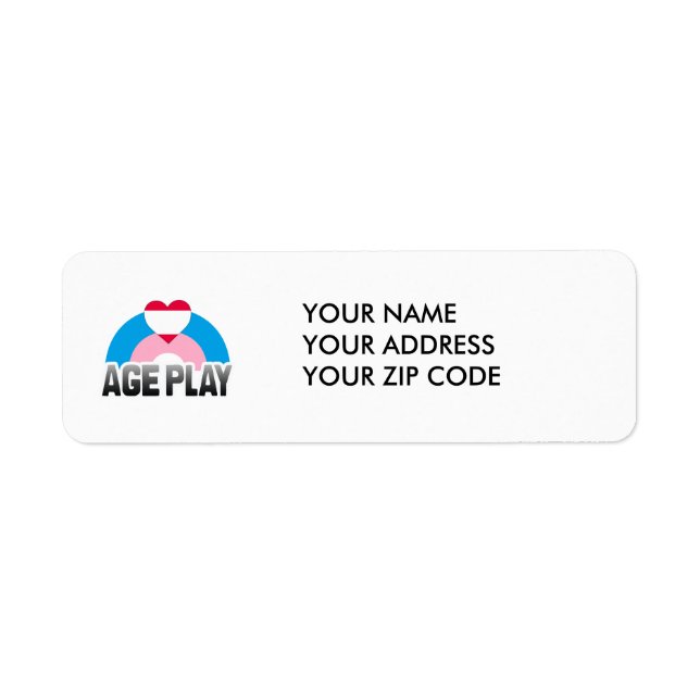 AGE PLAY RAINBOW RETURN ADDRESS LABEL (Front)