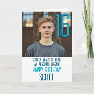 Age Sixteen Photo Birthday Card