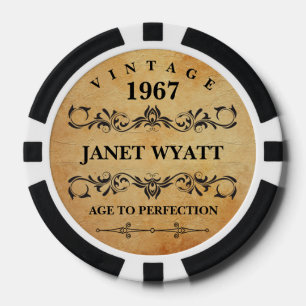 Age to Perfection Vintage - Any Birthday Poker Chips