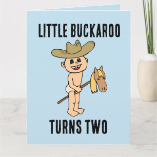 AGE TWO BOY COWBOY BIRTHDAY CARD