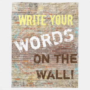 Aged and Faded Brick Wall Custom Graffiti Fleece Blanket