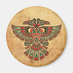 Aged and Worn Haida Two Headed Spirit Bird Magnet