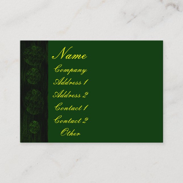 Aged Antique Hunter Green Business Card (Front)