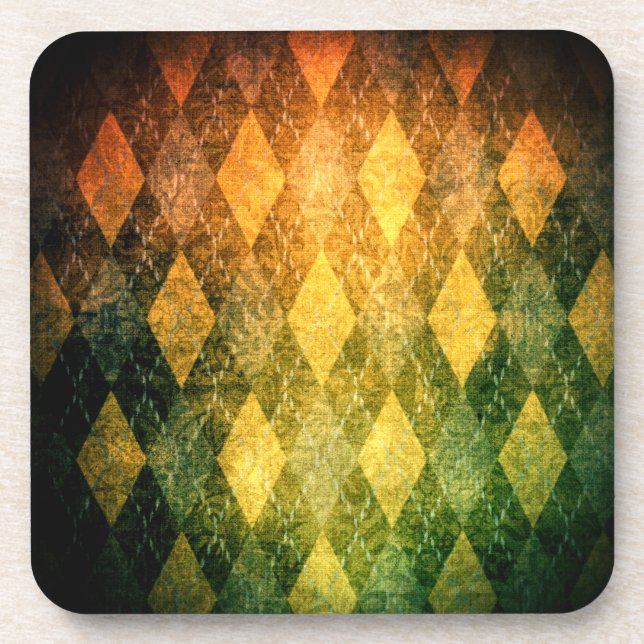 Aged argyle coasters (Front)
