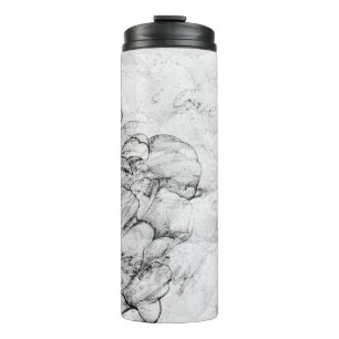 aged black and white postcard stylizationabstract, thermal tumbler