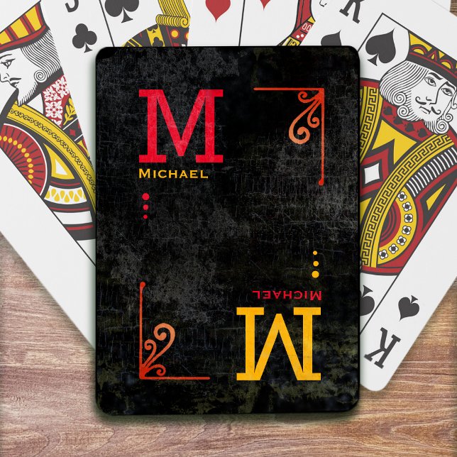 aged black monogrammed deck of playing cards (Creator Uploaded)