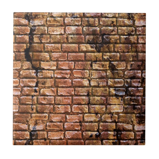 Aged Brick Wall Textured Ceramic Tile (Front)