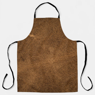 Aged Brown Leather: Classic Texture Apron