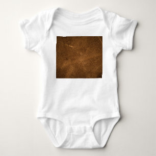 Aged Brown Leather: Classic Texture Baby Bodysuit