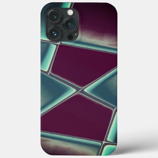 Aged burgundy and green in trapezoidal rectangles  Case-Mate iPhone case (Back)