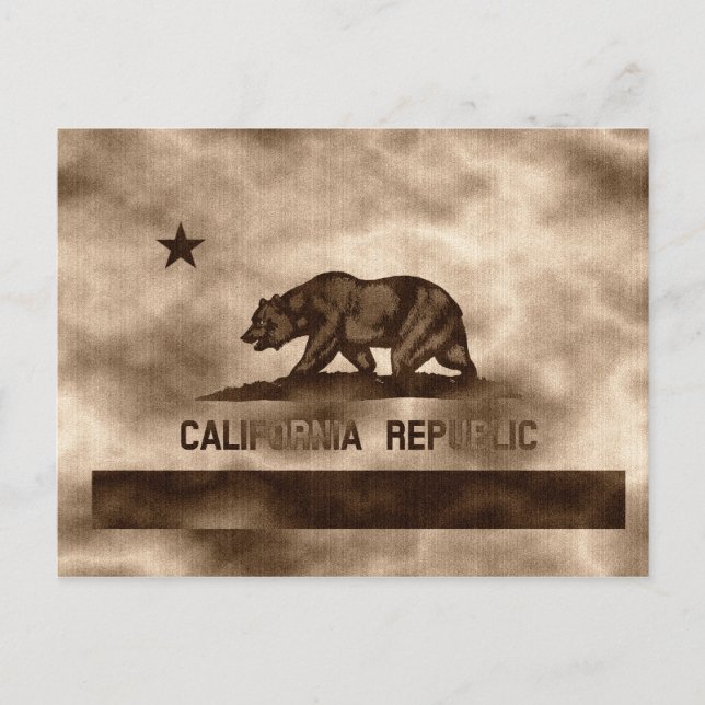 Aged California Flag Postcard (Front)