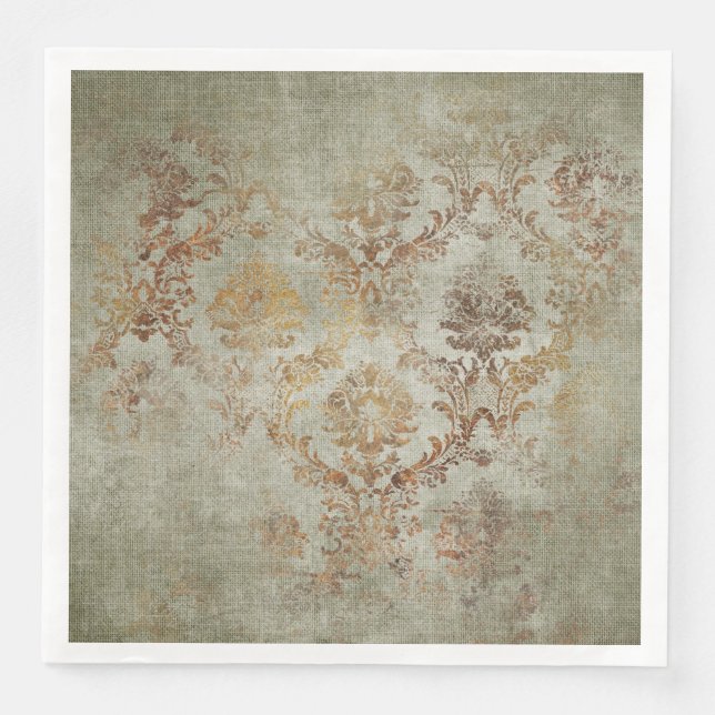 Aged Damask Texture Napkin (Front)