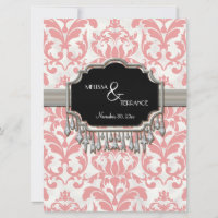 Aged Distressed Damask Silver Bling Look Wedding