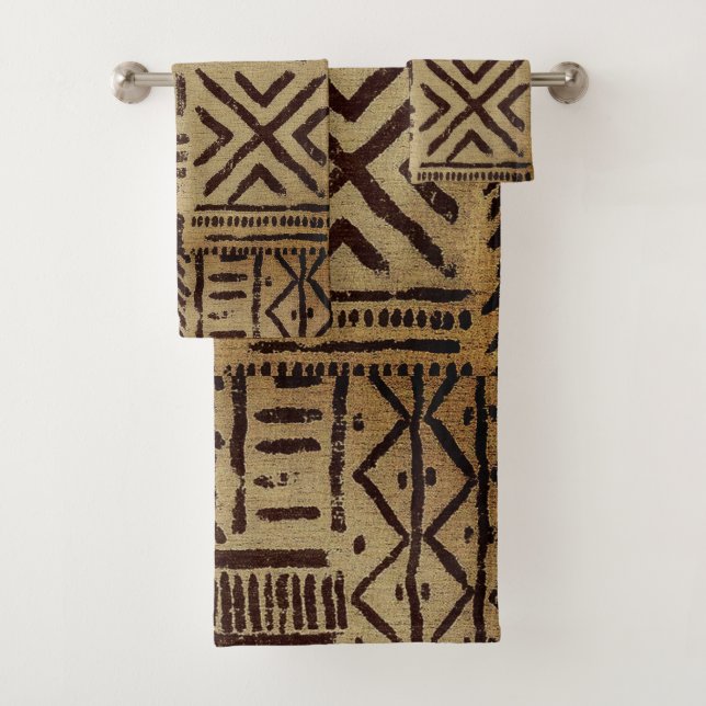 “Aged Earth Canvas”:  Bath Towel Set (Insitu)