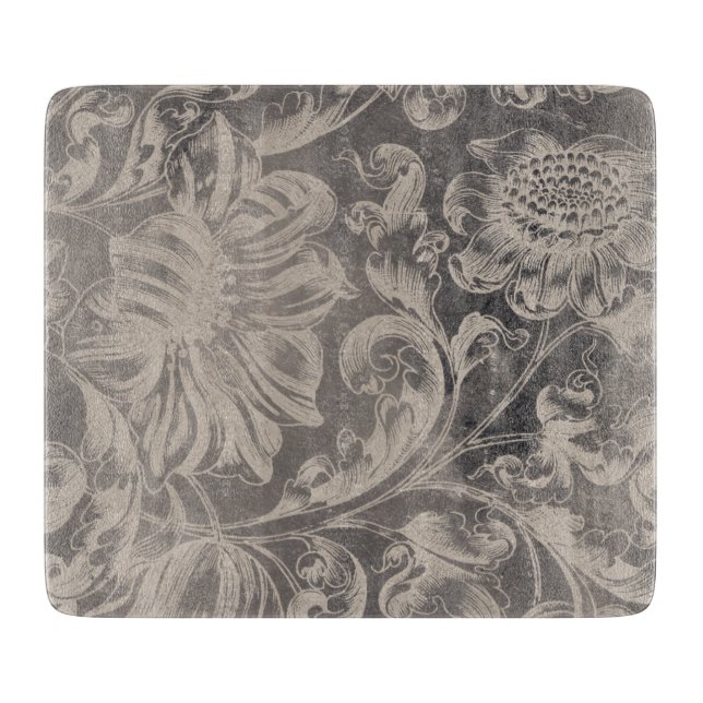 Aged Floral Cutting Board (Front)