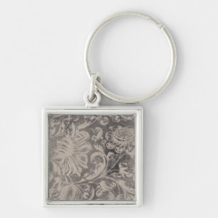 Aged Floral Key Ring