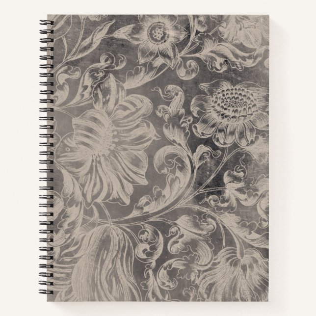 Aged Floral Notebook (Front)