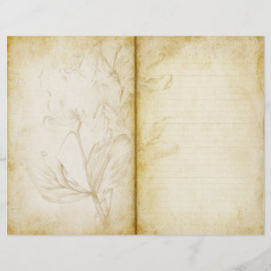 Aged Floral Vintage Style Journal Scrapbook Paper