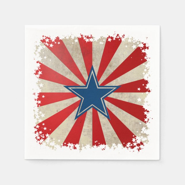 Aged Glory - Red, White and Blue Napkin (Front)