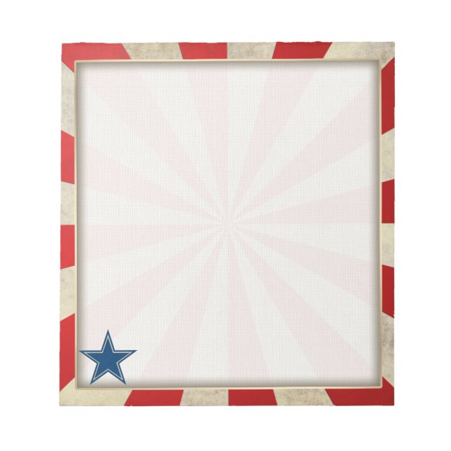 Aged Glory - Red, White and Blue Notepad (Front)