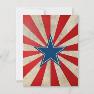 Aged Glory - Red, White and Blue Stars and Stripes Invitation