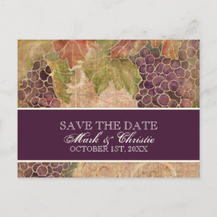 Aged Grape Vineyard Save the Date Post Card