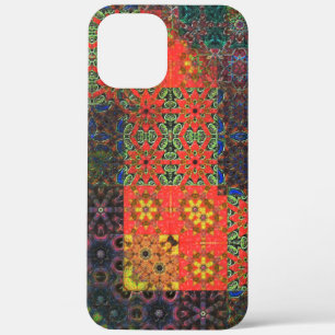 Aged green and coral to brown kaleidoscope mosaic  iPhone 12 pro max case