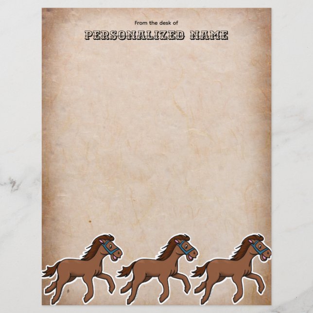 Aged Harry Horse Unlined Paper Sheet (Front)