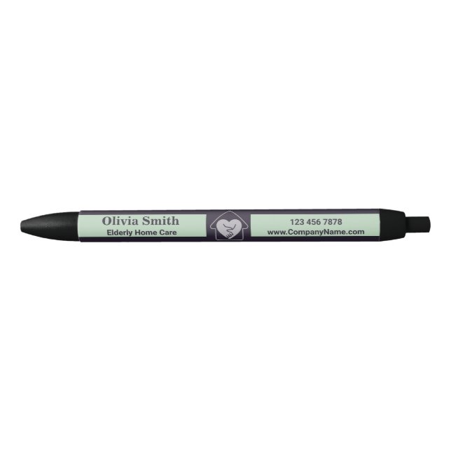 Aged Home Care Caregiver Promotional Gift Black Ink Pen (Front)