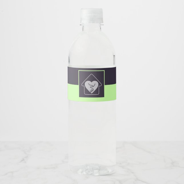 Aged Home Care Custom Text & Logo Water Bottle Label (Front)