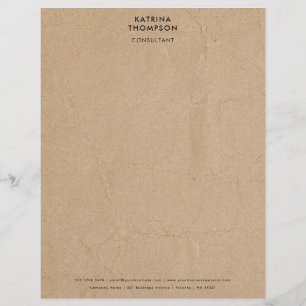 Aged Kraft Paper Minimalist Business Corporate Custom Letterhead