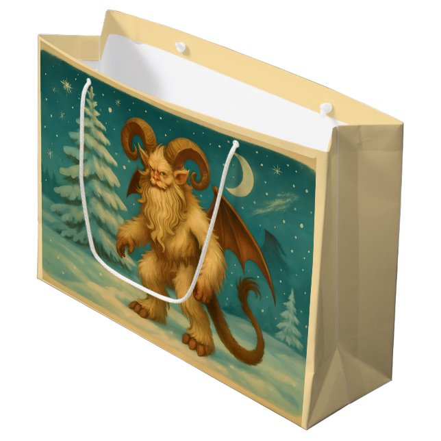 Aged Krampus Large Gift Bag (Front Angled)