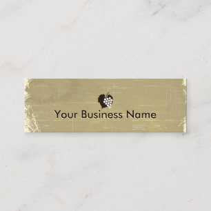 Aged Paper Grapes Winery Mini Business Card