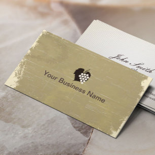 Aged Paper Texture Grapes Winery Business Card