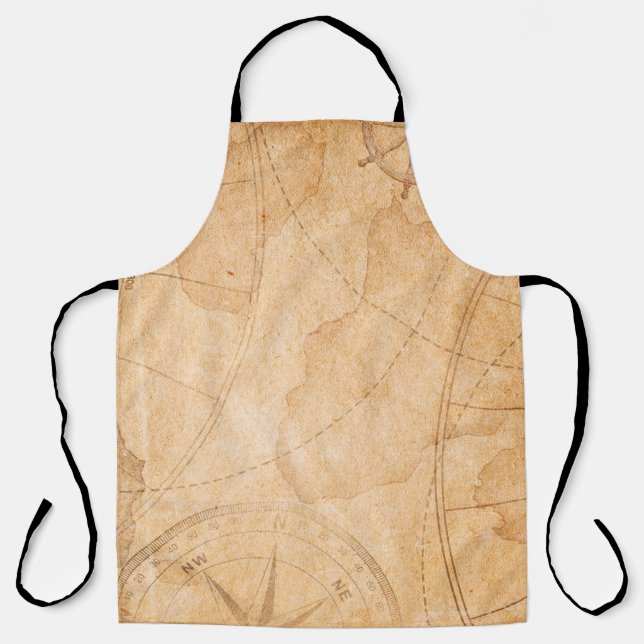 aged pirates treasure map backgroundmap,treasure,v apron (Front)