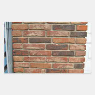 Aged Red Brick Wall Texture Rectangular Sticker