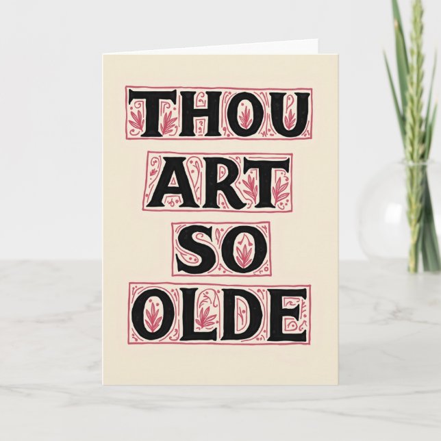 Aged Script Typography Card (Front)