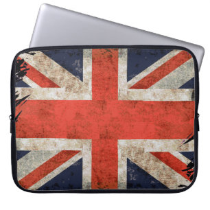 Aged shredded Union Jack Laptop Sleeve