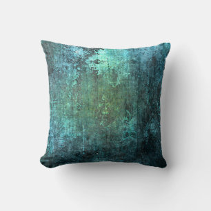 Aged Stone Modern Style Gradient Blue Green Pillow