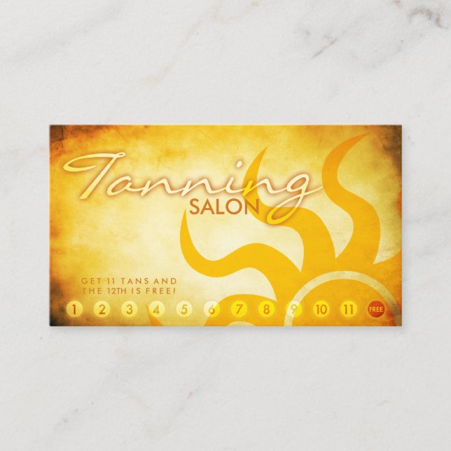 aged tanning salon loyalty card (Front)
